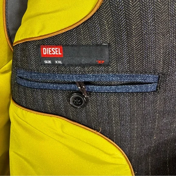 Vintage Diesel Truckistan Blazer Metallic Pinstripe Gorpcore Y2K Brown XXL - Picture 7 of 15